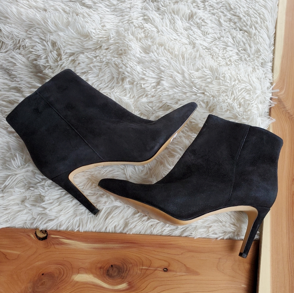 Sam Edelman Black Suede Pointy Toe Ankle Bootie
